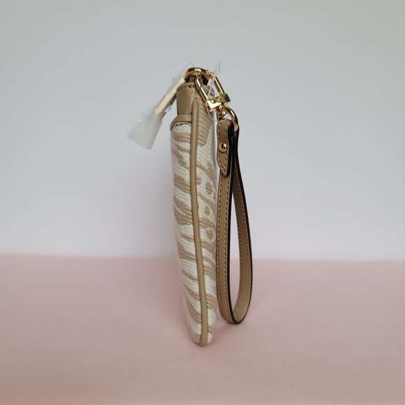 MICHAEL KORS Jet Set Charm Signature Logo Wristlet/Pouch- Camel Multi - Picture 10 of 16